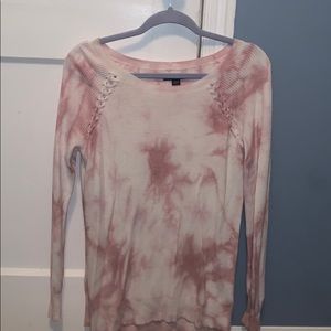 American Eagle rose tie dye sweater